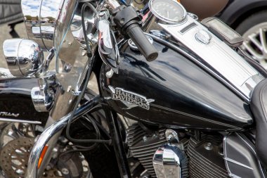 Bordeaux, Aquitaine France - 06 10 2022: Harley Davidson marka logo yakıtı Amerikan motorsikletinde bize özel motosiklet