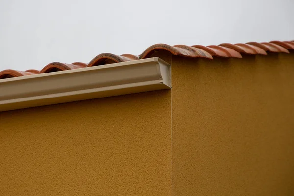 Brown Aluminium Gutter System Sky — Stock Photo, Image