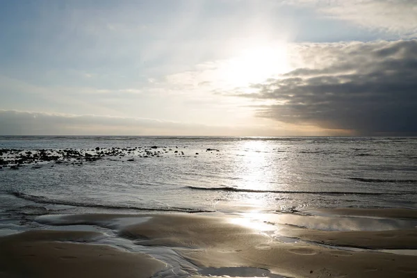 sunrise natural wild beach at Talmont-Saint-Hilaire vendee Bay sunset France