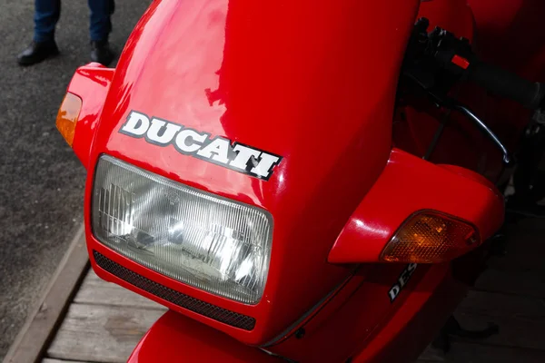 Bordeaux Aquitaine France 2022 Ducati Headlight Red Motorcycle Logo Brand — Stock Photo, Image