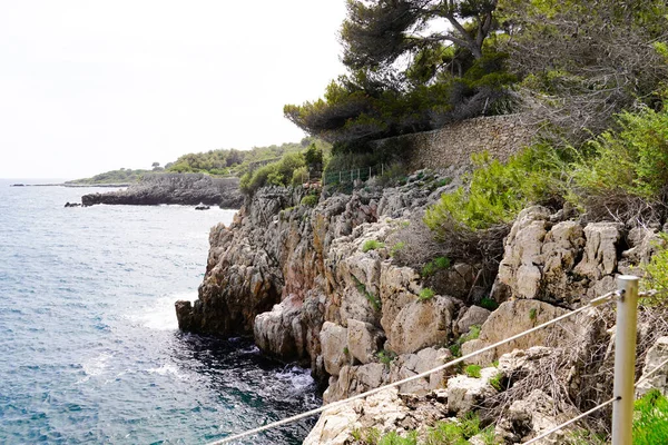 Caminho Bonito Paisagem Pedestre Caminho Pelo Mar Mediterrâneo Costa Turística — Fotografia de Stock