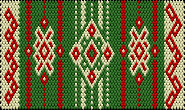 装饰品 马赛克 少数民族 民间图案 它是由明亮的 多汁的 完全匹配的颜色 圣诞节 节日像素图案 — 图库矢量图片