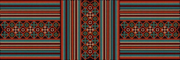 Орнамент Мозаїка Етнічний Народний Візерунок Він Зроблений Яскравих Соковитих Ідеально — стоковий вектор