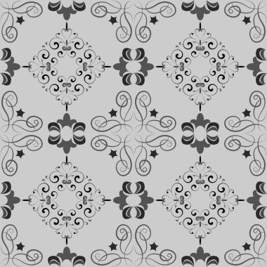  Pattern seamless monochrome in gray tones  in Arabic, Asian style. Background, tracery