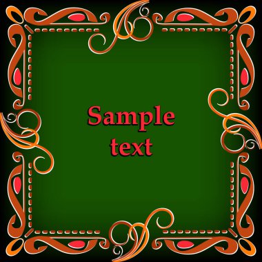 Arapça, Asya tarzında bir şablona sahip metin için çerçeve. Çerçeve festival, kutlama ve davetiye metinleri için tasarlandı.. 