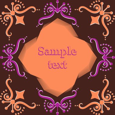Arapça, Asya tarzında bir şablona sahip metin için çerçeve. Çerçeve festival, kutlama ve davetiye metinleri için tasarlandı.. 