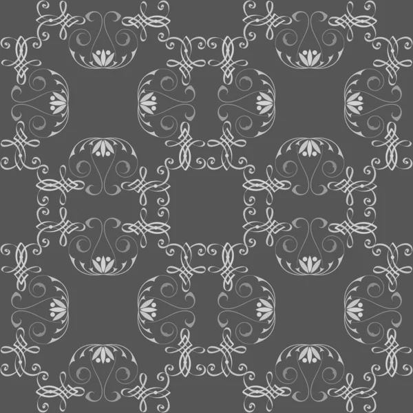 Pattern Seamless Monochrome Gray Tones Arabic Asian Style Background Tracery — Archivo Imágenes Vectoriales