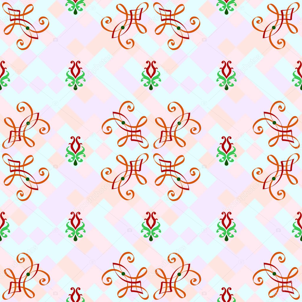  Seamless  pattern multicolor in the Arabian style