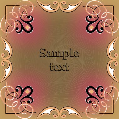 Arapça, Asya tarzında bir şablona sahip metin için çerçeve. Çerçeve festival, kutlama ve davetiye metinleri için tasarlandı.. 