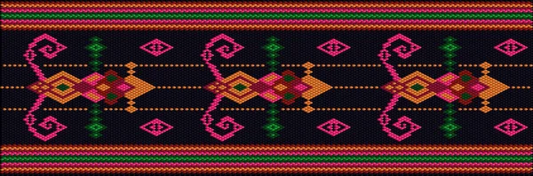 豊かな色が幸運と富を引き付ける伝統的な 民族の装飾 装飾は 様々な用途のための生地の刺繍で 内部に素晴らしい見えます — ストックベクタ