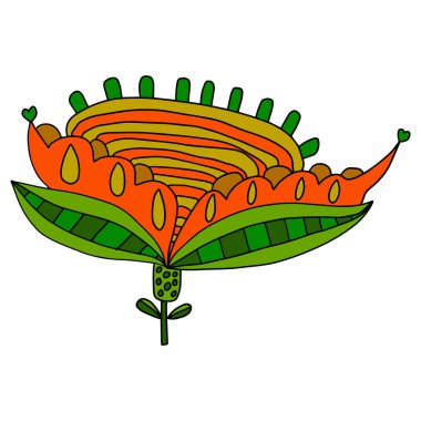 Çizgi film çizimi fantezi çiçeği