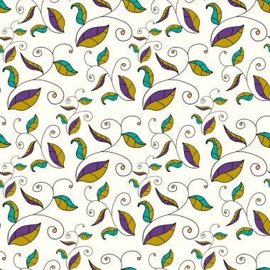 Bukleli ve pürüzsüz desenli soyut renkli karalama çiçeği. Fantezi çiçekli arka plan. 