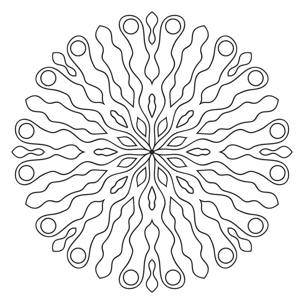 Mandala Giro Ornamental Redonda Doodle Flor Isolada Sobre Fundo Branco — Vetor de Stock