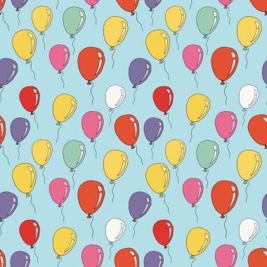 Dikensiz balon deseni. Çocuksu bir arkaplan.