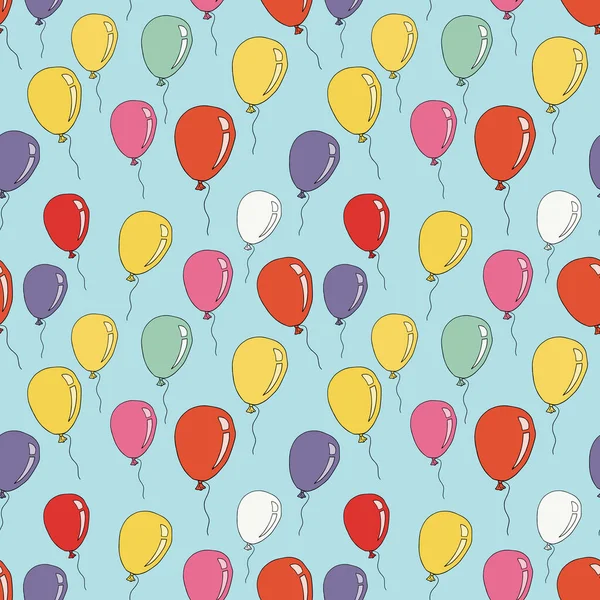 Doodle Balloon Seamless Pattern Background Childlike Style — Stock Vector
