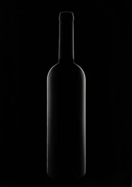 Botella Vidrio Oscuro Sobre Fondo Oscuro —  Fotos de Stock