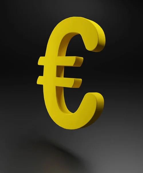 Euro Munt Pictogram Goud Van Kleur Illustratie — Stockfoto