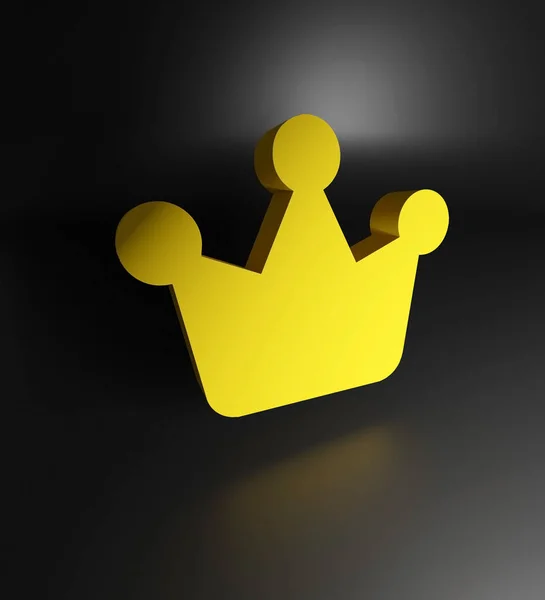 Golden Crown Dark Background Rendering — Stock Photo, Image