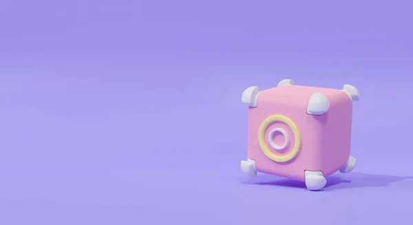 Nettes Kamera Symbol Oder Videospiel Objekt Auf Violettem Hintergrund Abstrakt — Stockfoto