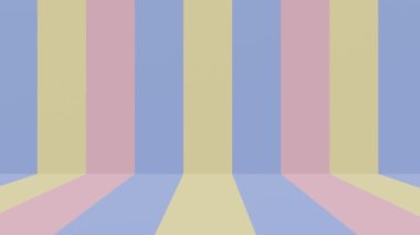 Hoş animasyon 3 boyutlu güzel renkli şeker çizgili arka plan canlandırması soyut hareket animasyon şekilleri sahne arkası, ekran standı için. Yaratıcı asgari tasarım.