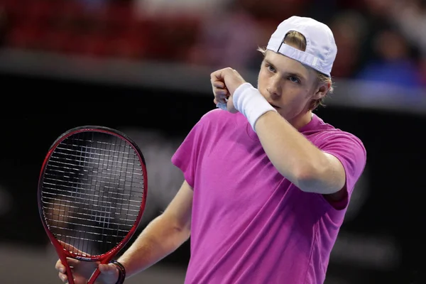 Sofia Bulgária Novembro 2020 Denis Shapovalov Canadá Reage Durante Seu — Fotografia de Stock