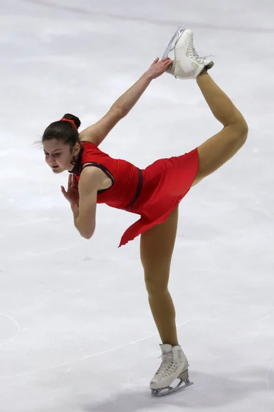 Sofia Bulgaria February 2021 Anna Porta Switzerland Performs Senior Ladies — Stock Photo, Image