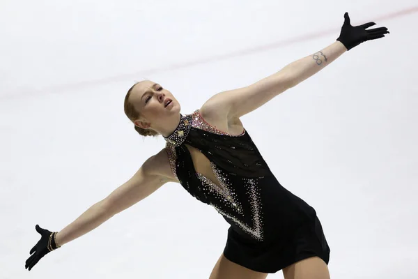 Sofia Bulgaria February 2021 Anita Ostlund Sweden Performs Senior Ladies — Stock Photo, Image