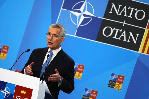 Madrid Spain June 2022 Nato Secretary General Jens Stoltenberg Speaks — Zdjęcie stockowe