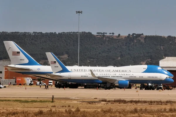 Madrid Spain June 2022 Air Force One Airplane President Seen — Zdjęcie stockowe