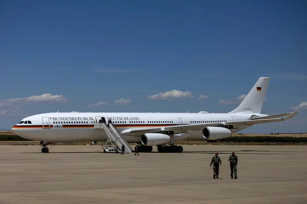 Madrid Spain June 2022 Government Airplane Germany Seen Landed Torrejon — Stockfoto