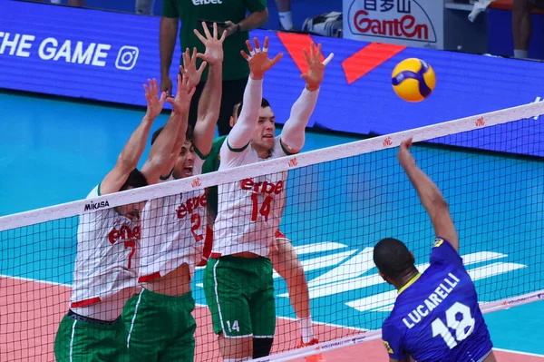 Sofia Bulgaria July 2022 Teams Bulgaria Brazil Seen Action Volleyball — стоковое фото