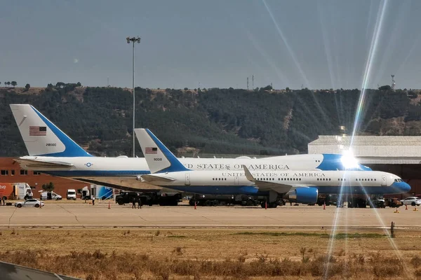 Madrid Spain June 2022 Air Force One Airplane President Seen — Zdjęcie stockowe