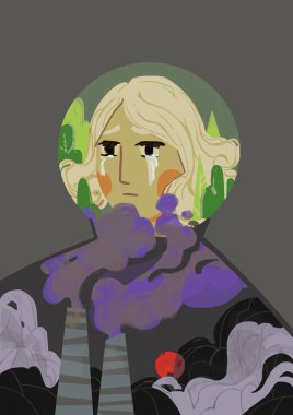 Yüzü cam kapağın altında sanayi atıklarından dolayı hava kirliliğinden boğulan bir kız görüntüsü olan bir gezegen. Çevre koruma kavramı