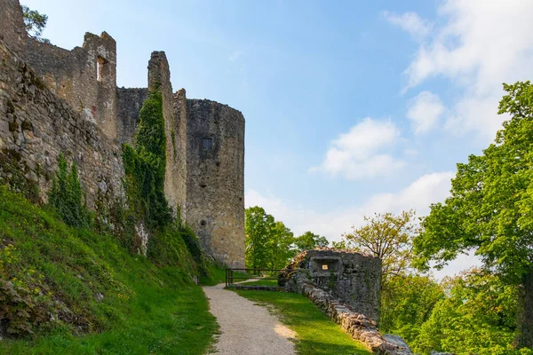 Dorneck Bölgesi, Dorneck Kalesi, Ruine Dorneck Kalesi 'ndeki harap olmuş taş savunma kalesinin panoraması.