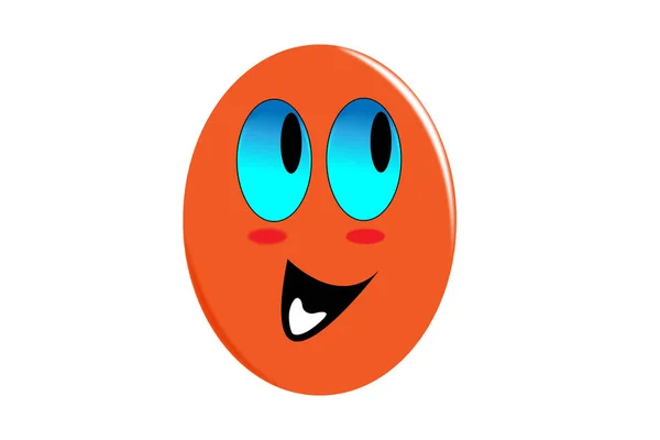 Happy Egg Vector Wide Smile Blue Eyes — Stock Vector