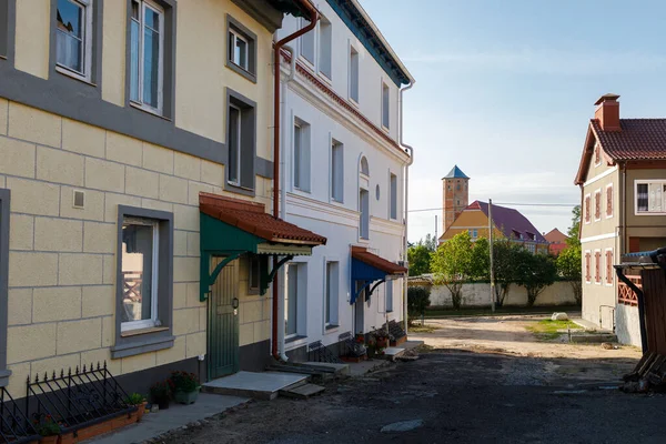 Les Façades Restaurées Ville Zheleznodorozhny Région Kaliningrad — Photo