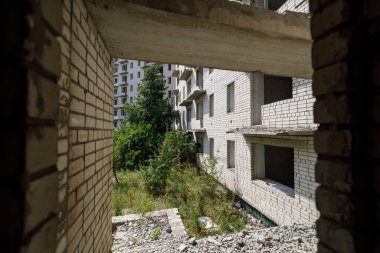 Ukrayna, Orbita hayalet kasabasındaki terk edilmiş binalar.