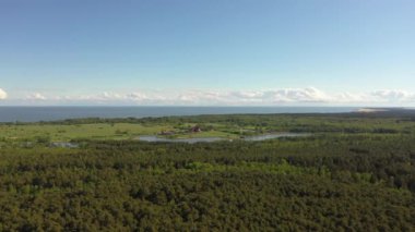 Curonian Spit ormandaki havadan görünümü