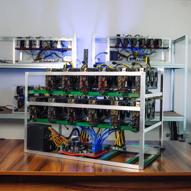 Kripto para birimi madencilik platformu bilgisayar gpu işlemci evi bellek ram fan inşa 