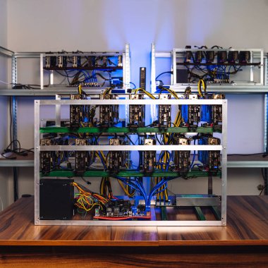 Kripto para birimi madencilik platformu bilgisayar gpu işlemci evi bellek ram fan inşa 