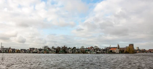 Vista Del Pueblo Zaanstad Desde Río Zaan Países Bajos — Foto de Stock