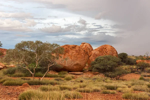 Devils Marbles Karlu Karlu Naturschutzgebiet Eier Der Regenbogenschlange Northern Territory — Stockfoto