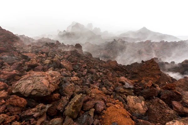 Fragmento Paisaje Volcánico Cerca Del Volcán Tolbachik Península Kamchatka Rusia — Foto de Stock