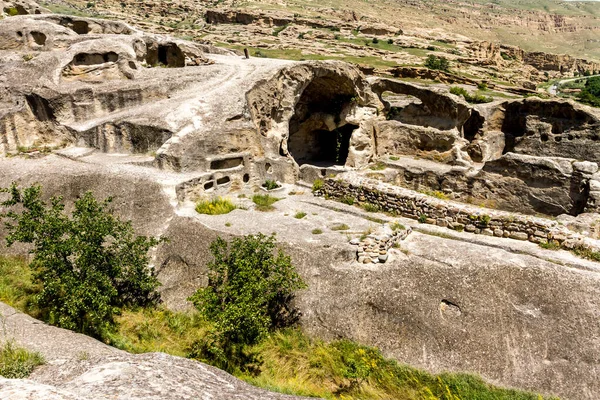 Jaskinie Starożytnej Jaskini Miasto Uplistsikhe Gruzji Pobliżu Miasta Gori Uplistsikhe — Zdjęcie stockowe