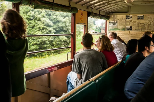 Melbourne Australia Enero 2009 Puffing Billy Steam Train Passengers Ferrocarril — Foto de Stock