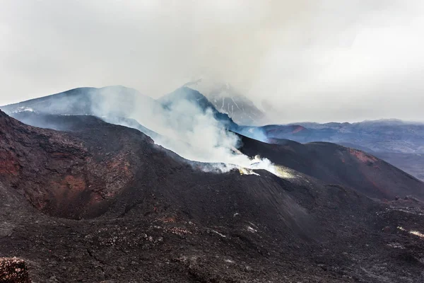 Eruzione Del Vulcano Cratere Eruzione Vulcano Tolbachik Penisola Kamchatka Russia — Foto Stock