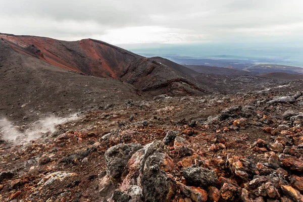 Antiguo Cráter Volcán Extinto Cráter Del Volcán Tolbachik Erupción Península —  Fotos de Stock