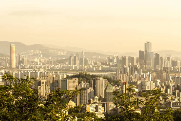 Prachtig Uitzicht Seoul Vanaf Asan Mountain Bij Zonsopgang Zuid Korea Stockfoto