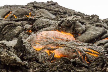 Sıcak volkanik lav, volkan patlaması, kaynayan magma...