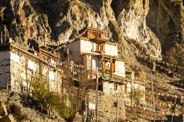 Boeddhistisch Klooster Het Bergdorp Braga Braka Nepal Himalaya — Stockfoto